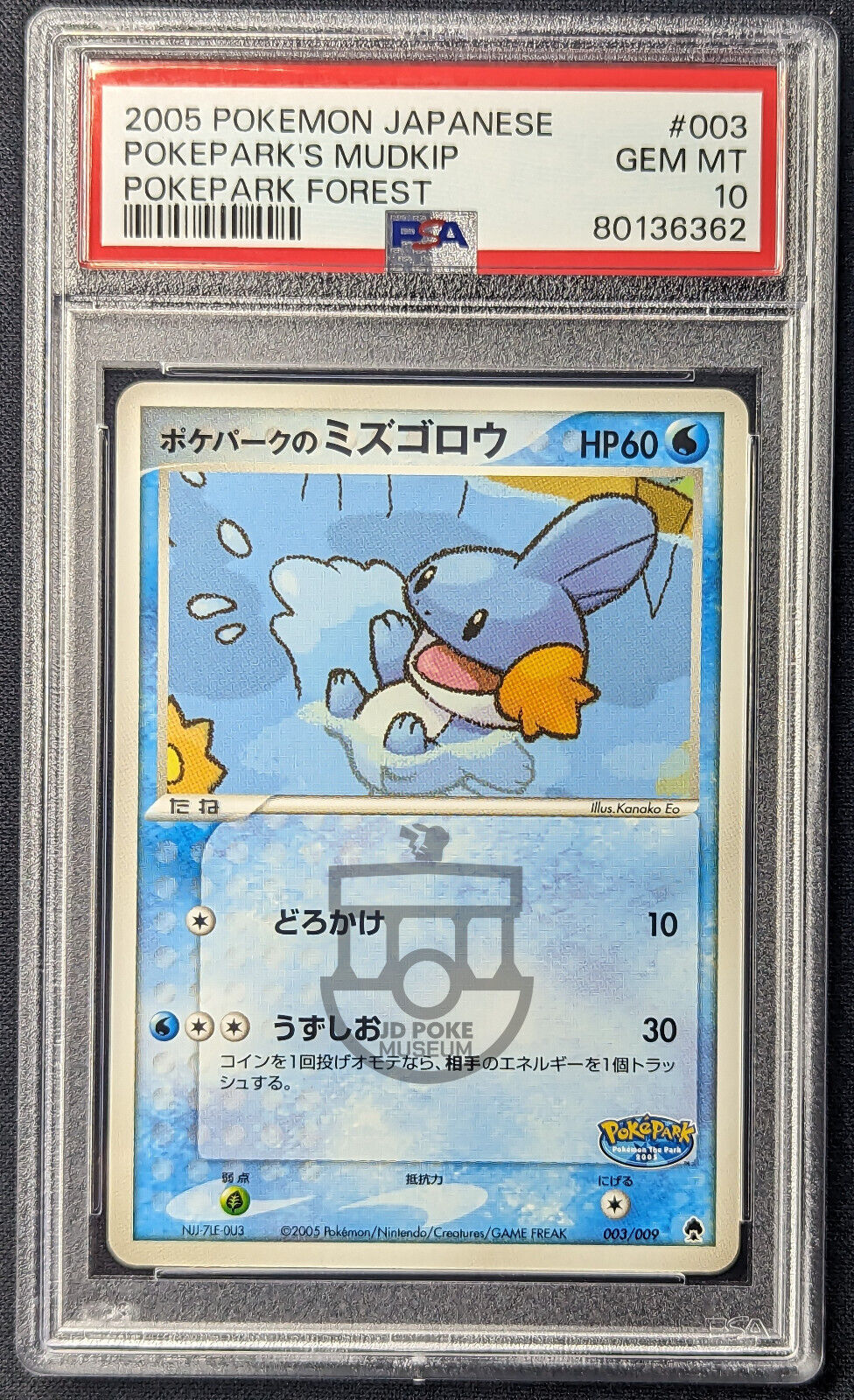 Pokemon 2005 Japanese PokePark Forest Mudkip 003/009 Card - Gem Mint PSA 10