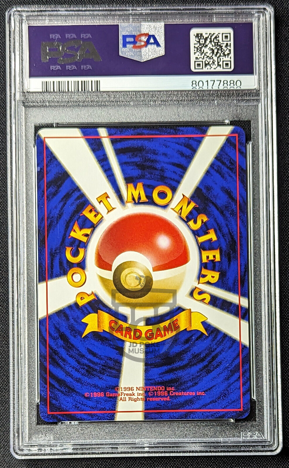 Pokemon 1997 Japanese Rocket Set - Dark Raticate No.020 Card - Gem Mint PSA 10