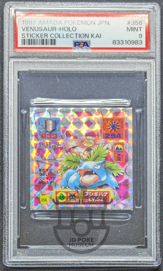 Pokemon 1997 Japanese Amada Sticker Kai - Venusaur 356 Sticker - PSA 9 Mint Pop4