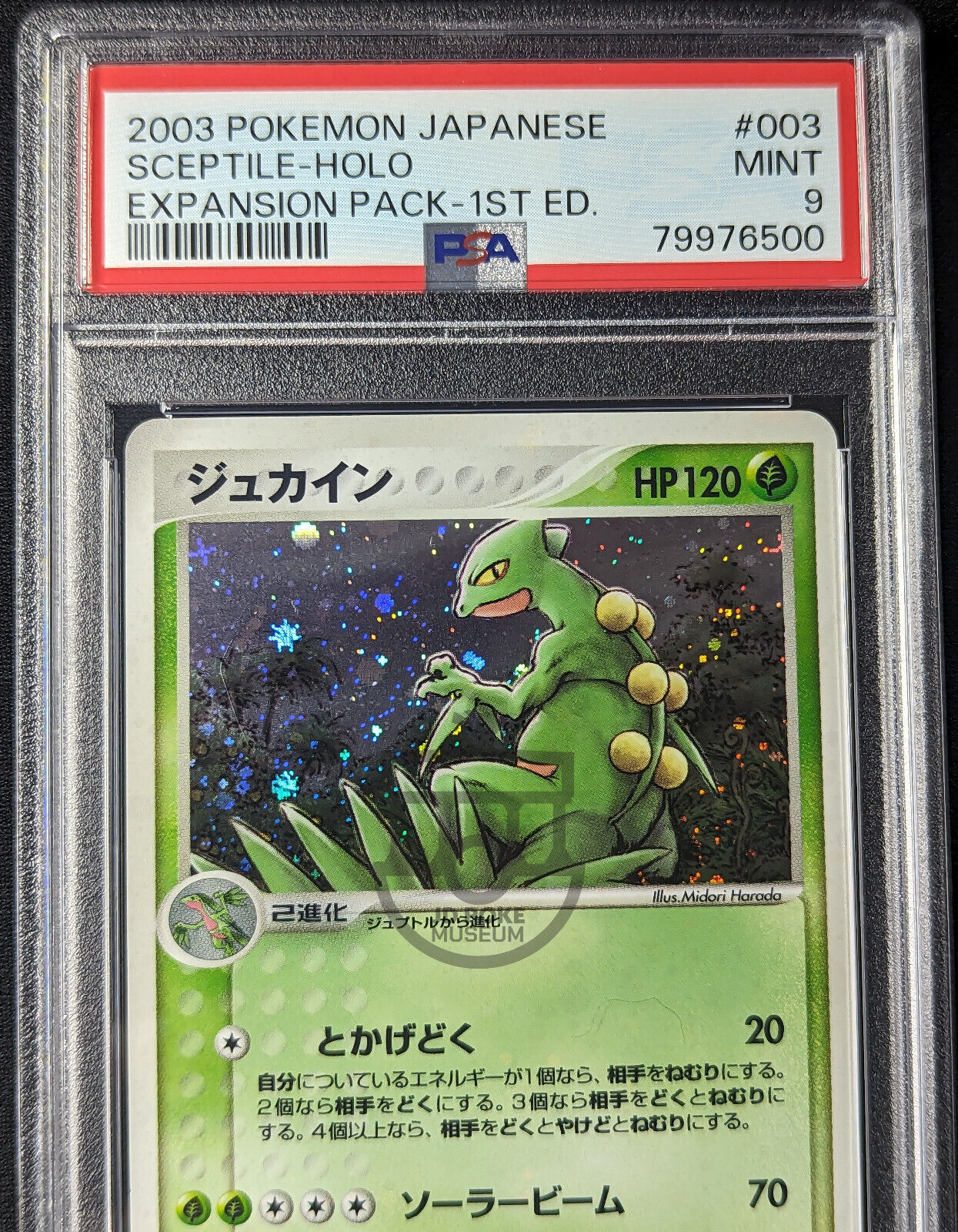 Pokemon 2003 Japanese Expansion Pack 1Ed Sceptile 003/055 Holo Card - Mint PSA 9